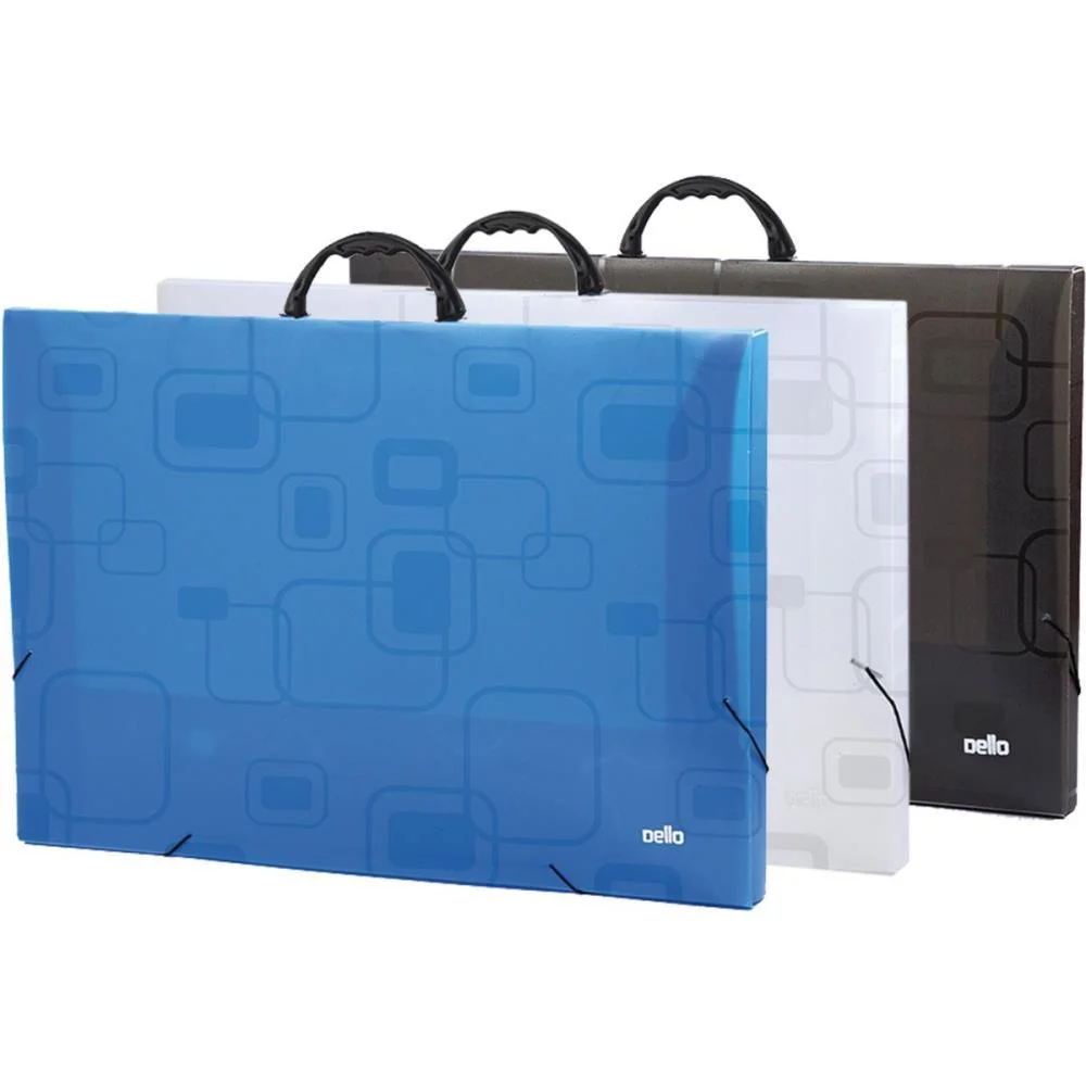 Maleta Plastica Com Alca Dellofine A3 Azul Dello - imagem 5