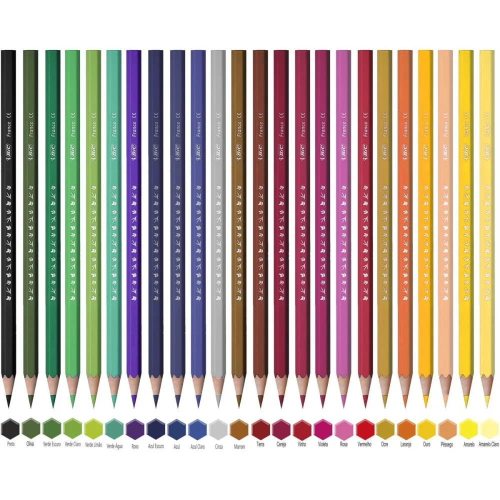 Lapis De Cor Sextavado Evolution 24 Cores Bic (Pct.c/03) - imagem 4