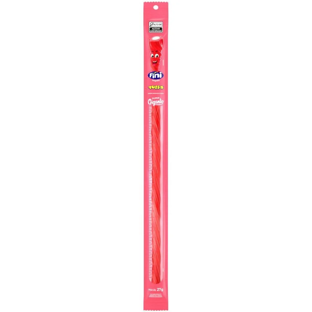 Doce Tubes Morango 27G Gigante Fini C/ 24 Unidades - imagem 4