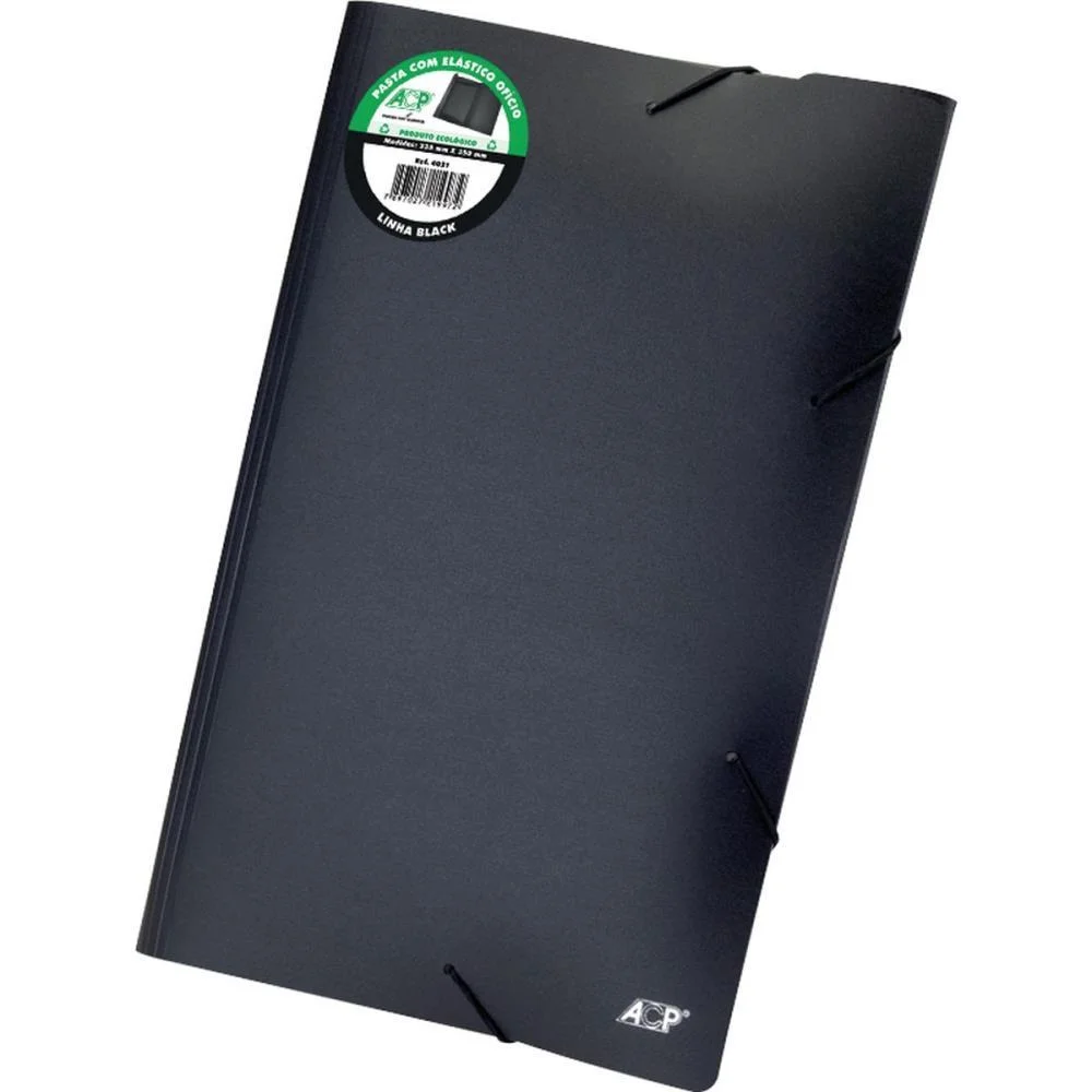 Pasta Aba Elastica Plastica Oficio Linha Black Acp (Pct.c/10) - imagem 3