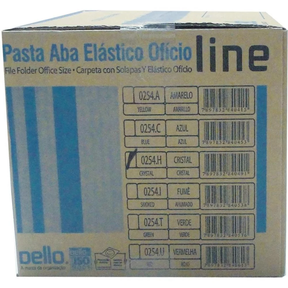 Pasta Aba Elastica Plastica Oficio Cristal Delloline Dello (Pct.c/10) - imagem 4