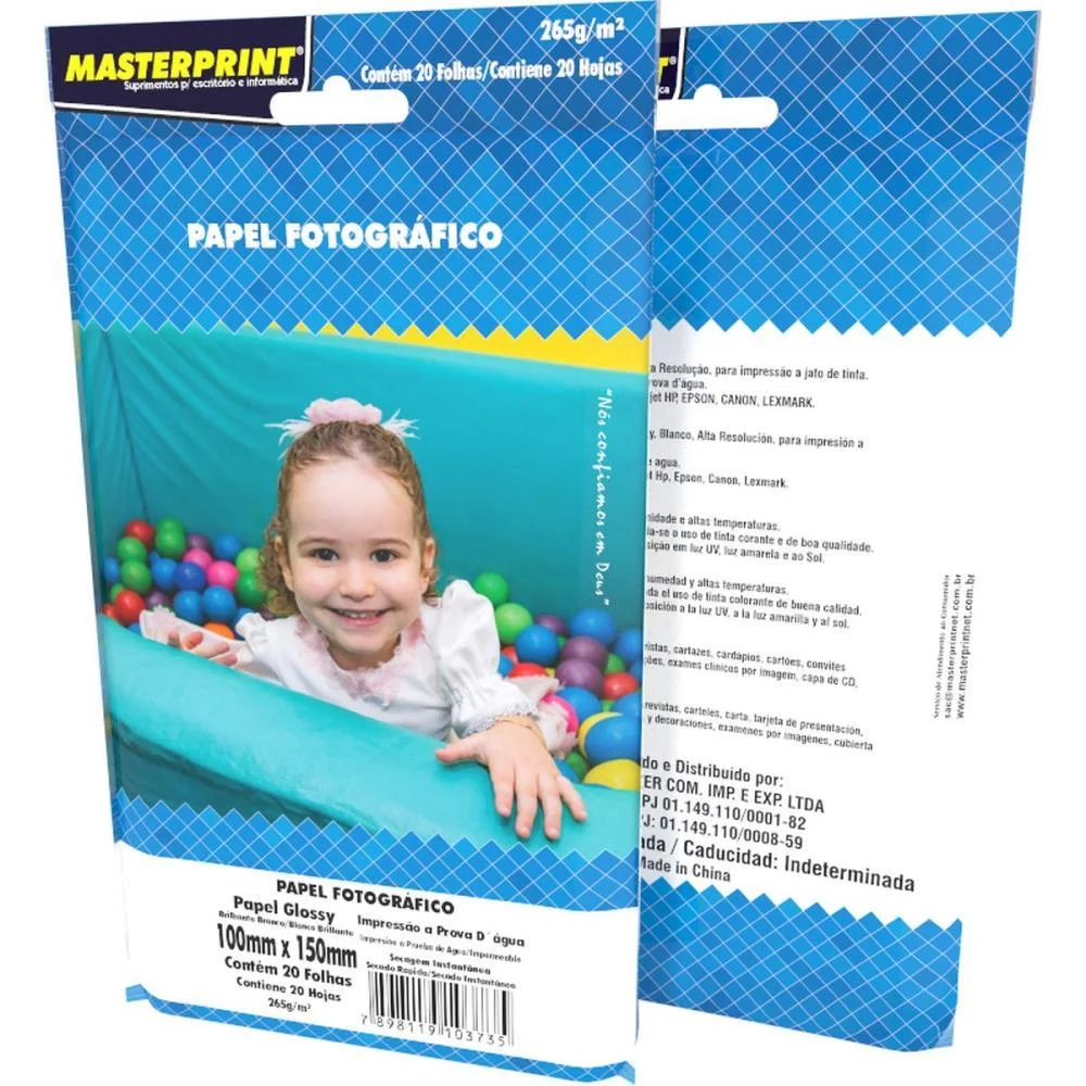 Papel Fotografico Inkjet 10X15Cm Glossy 265G Masterprint (Pct.c/20) - imagem 2