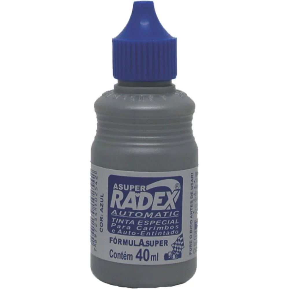 Tinta Para Carimbo 40Ml Azul Automatico Radex (Cx.c/12) - imagem 2