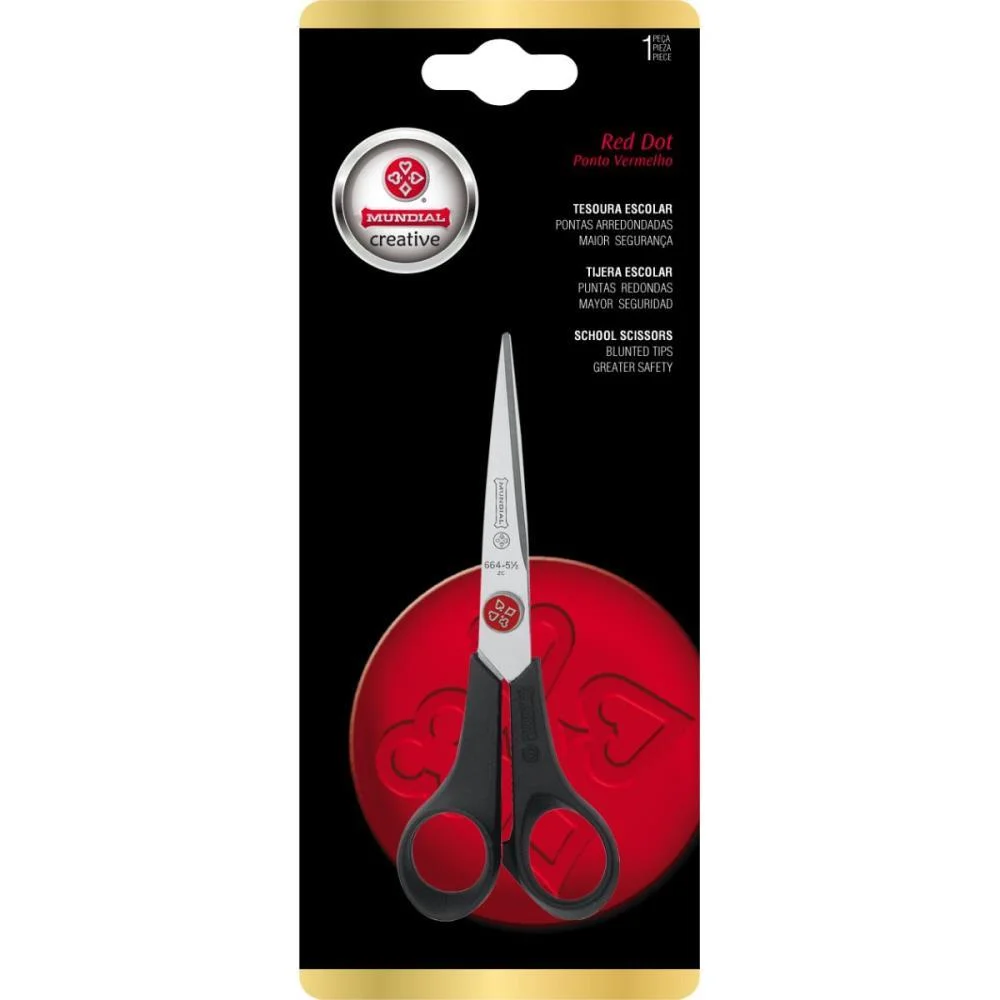 Tesoura Hobby Ponto Vermelho 19Cm Mundial - imagem 2