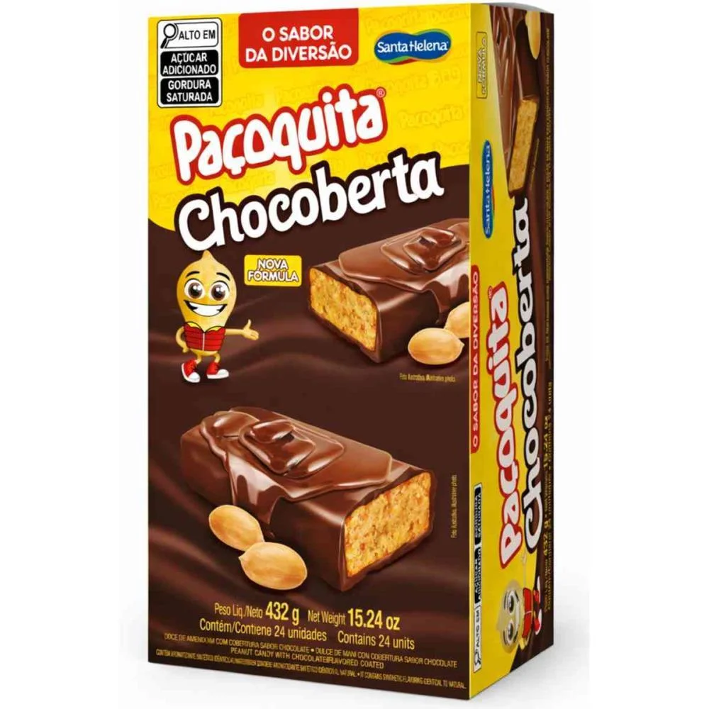Doce Pacoquita Cob/ Chocolate 432G. Santa Helena C/ 24 Unidades - imagem 3