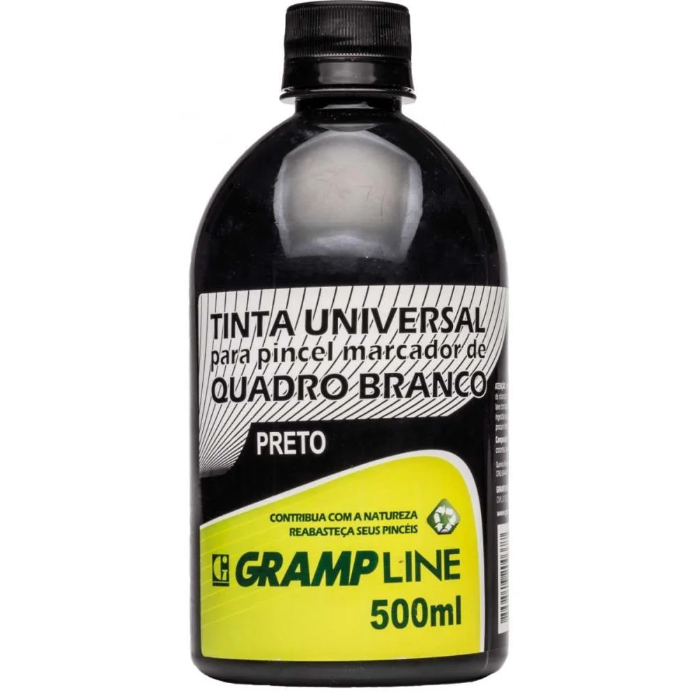 Tinta Marcador Quadro Branco Reabastecedor 500Ml Preto Gramp Line - imagem 3