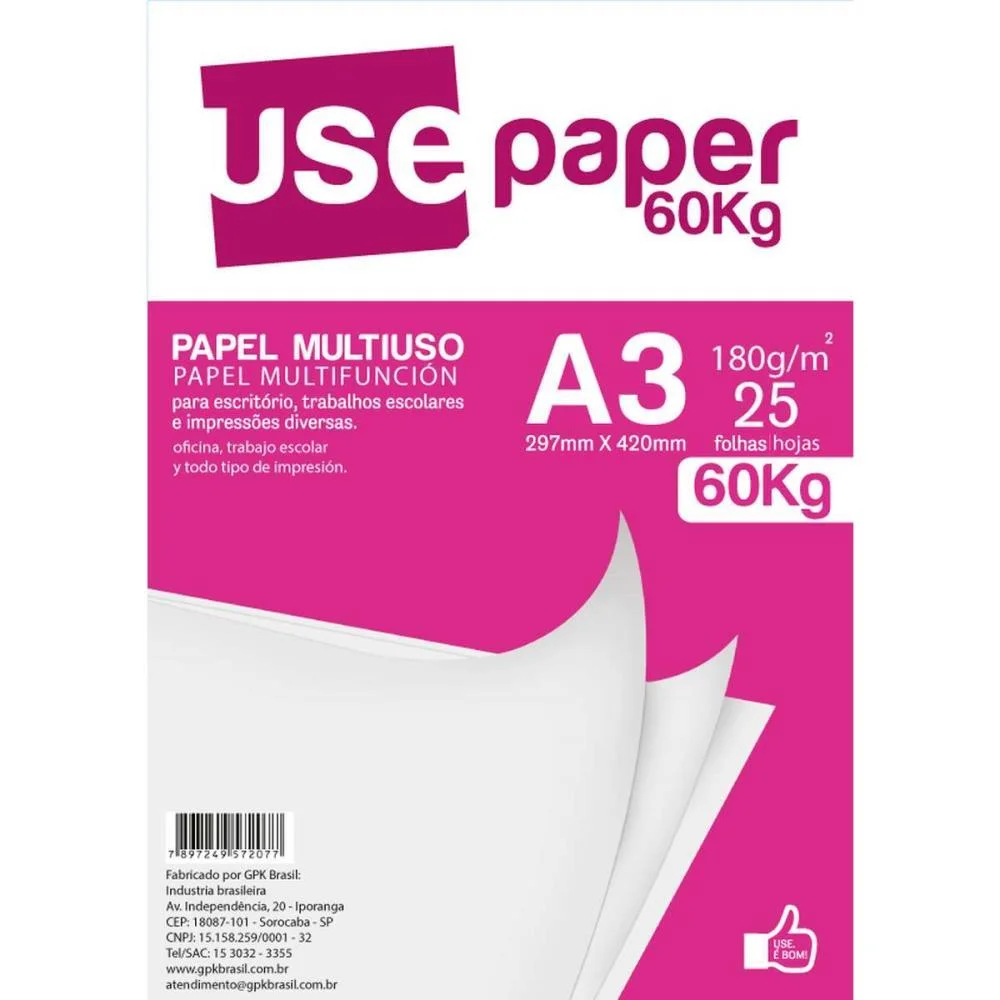 Papel Sulfite A3 60 Kilos Branco 180G Romitec (Pct.c/25) - imagem 3