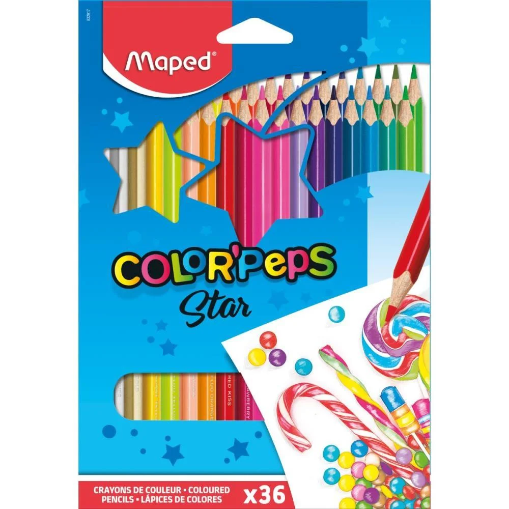 Lapis De Cor Triangular Color Peps 36 Cores Maped (Estojo) - imagem 3