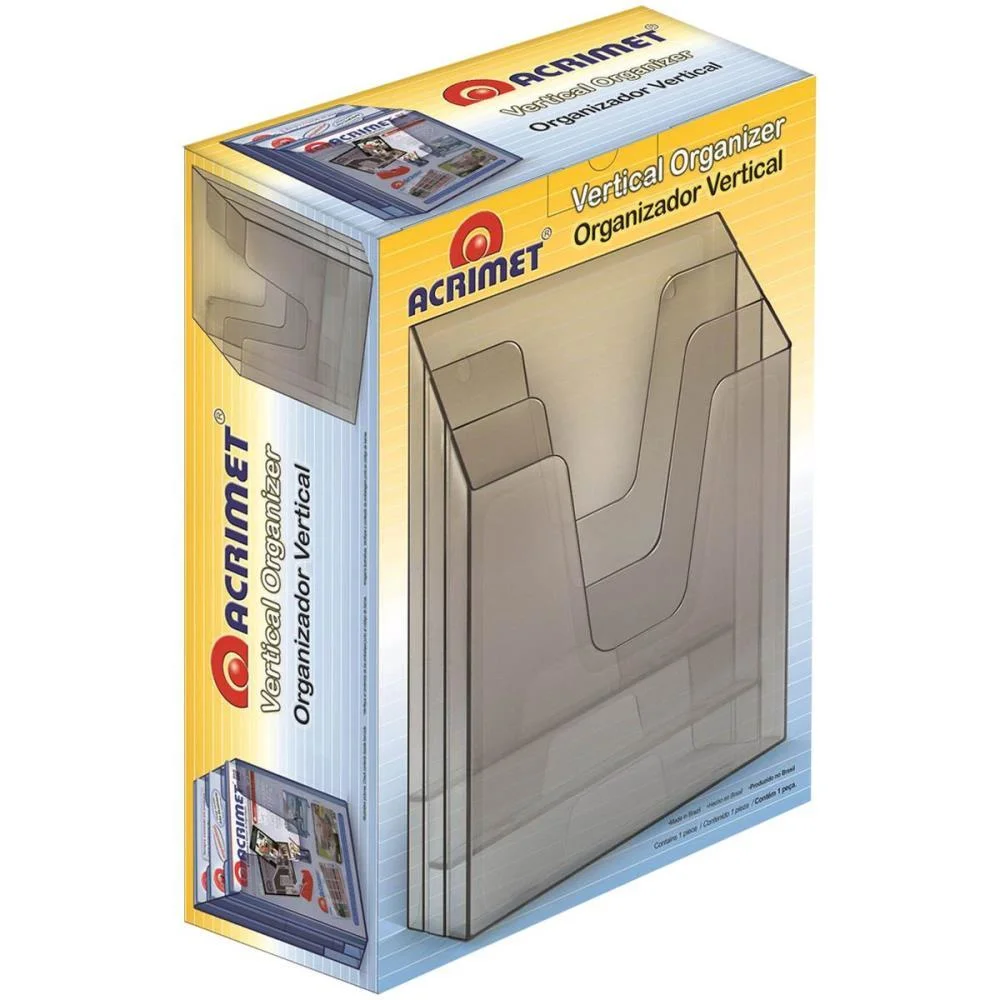 Organizador De Escritorio Expositor Triplo Vertical Fume Acrimet - imagem 4