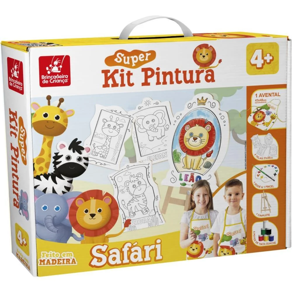 Brinquedo Para Colorir Safari Super Kit C/4 Telas Brinc. De Crianca - imagem 2