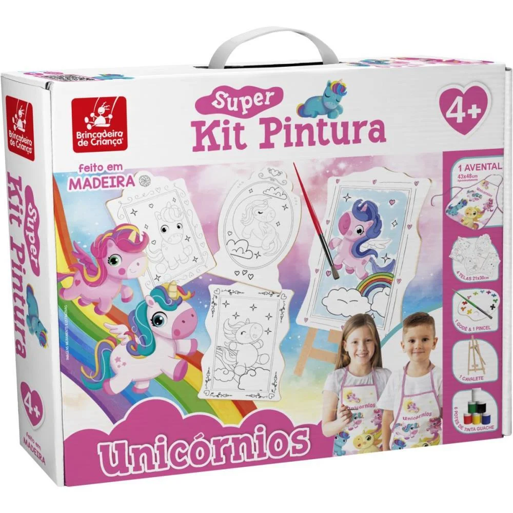 Brinquedo Para Colorir Unicornio Super Kit C/4 Telas Brinc. De Crianca - imagem 3