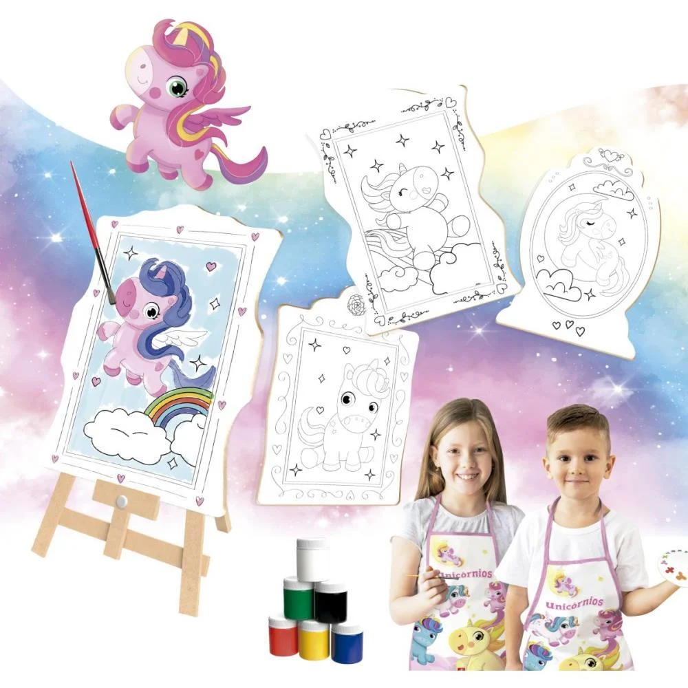 Brinquedo Para Colorir Unicornio Super Kit C/4 Telas Brinc. De Crianca - imagem 4