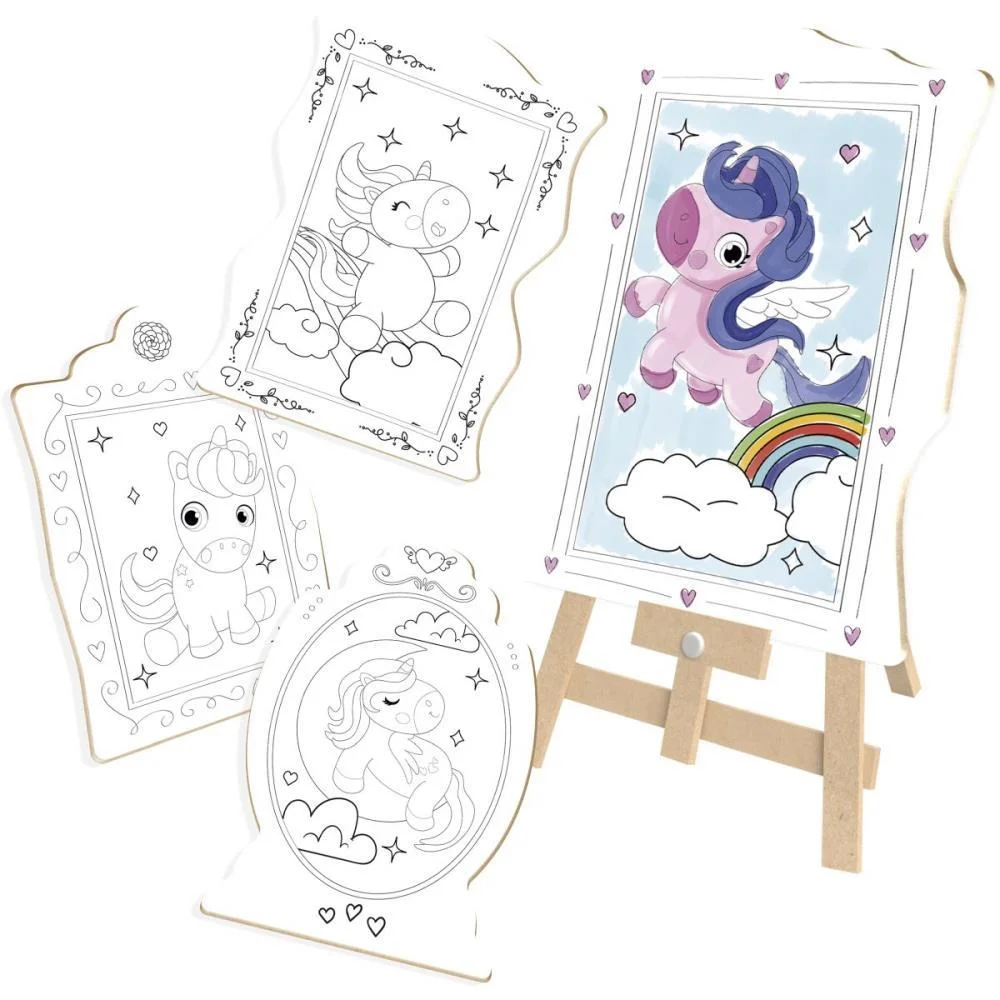 Brinquedo Para Colorir Unicornio Super Kit C/4 Telas Brinc. De Crianca - imagem 5