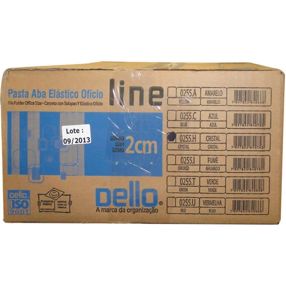Pasta Aba Elastica Plastica Oficio 20Mm Cristal Delloline Dello (Pct.c/10) - imagem 4