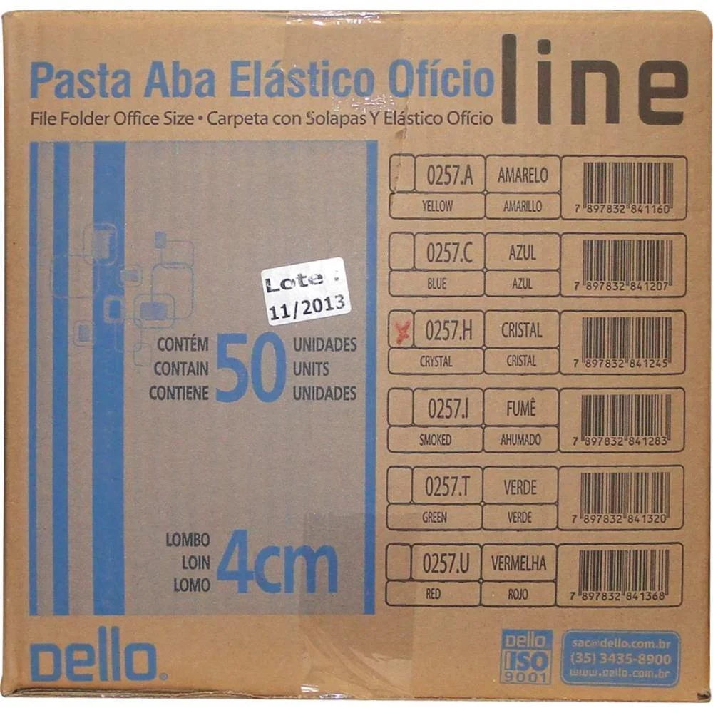 Pasta Aba Elastica Plastica Oficio 40Mm Cristal Delloline Dello (Pct.c/10) - imagem 4