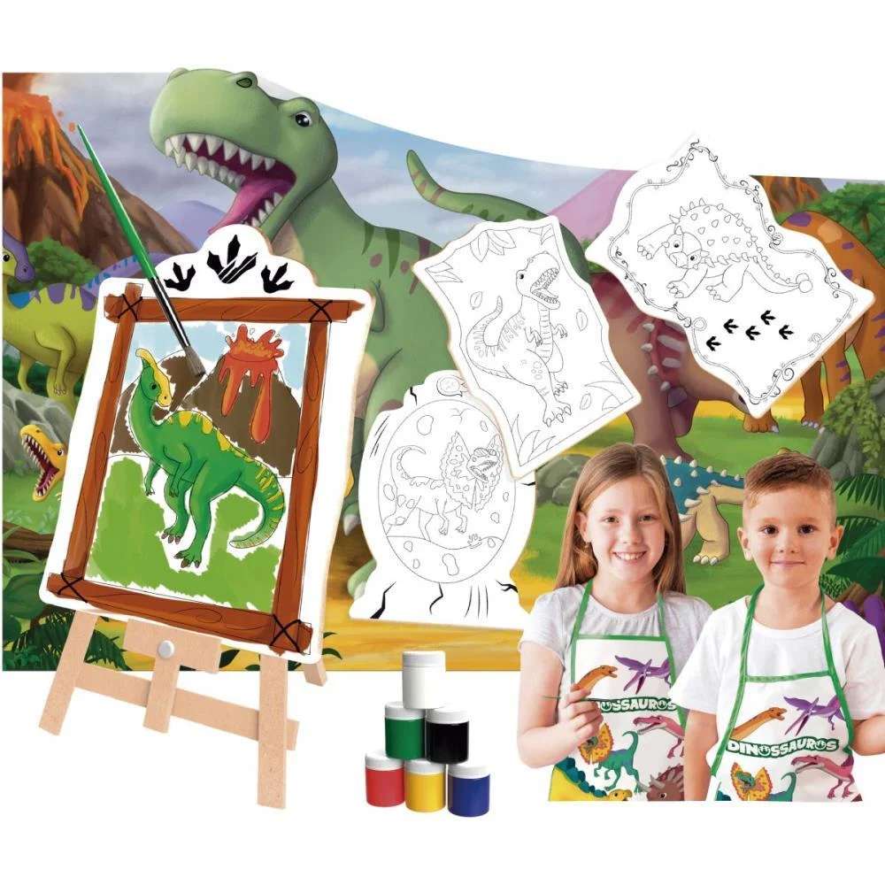 Brinquedo Para Colorir Dinossauro Super Kit C/4 Telas Brinc. De Crianca - imagem 4