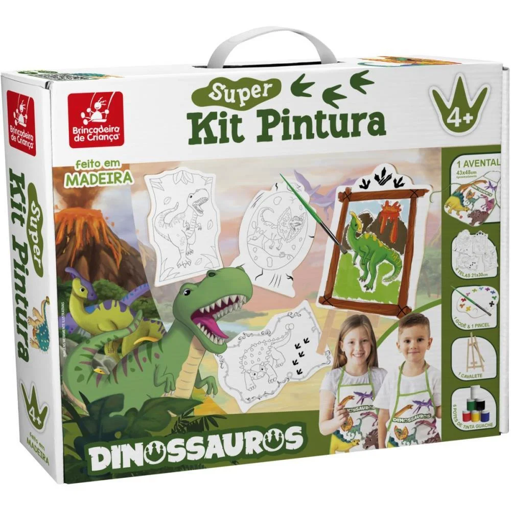 Brinquedo Para Colorir Dinossauro Super Kit C/4 Telas Brinc. De Crianca - imagem 5