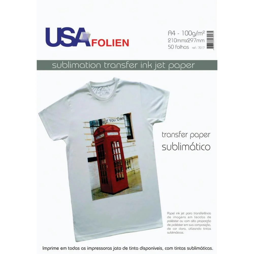 Papel Transfer P/Sublimacao A4 100G Usa Folien (Pct.c/50) - imagem 3