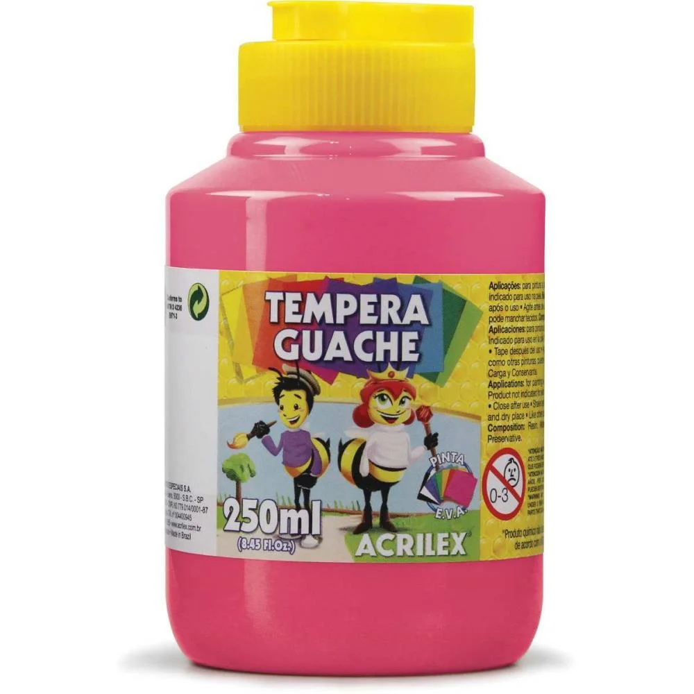 Tinta Guache 250Ml Rosa Acrilex (Pct.c/03) - imagem 2