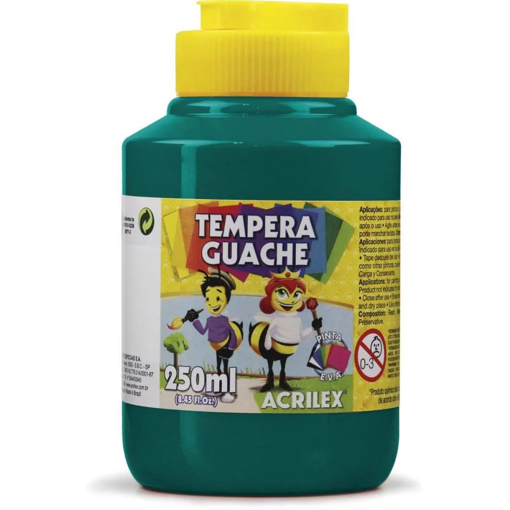 Tinta Guache 250Ml Verde Bandeira Acrilex (Pct.c/03) - imagem 3