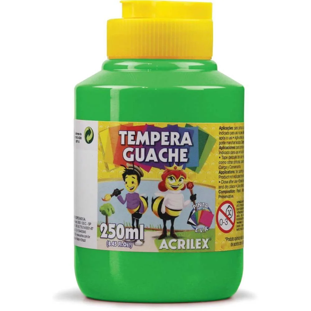 Tinta Guache 250Ml Verde Folha Acrilex (Pct.c/03) - imagem 3