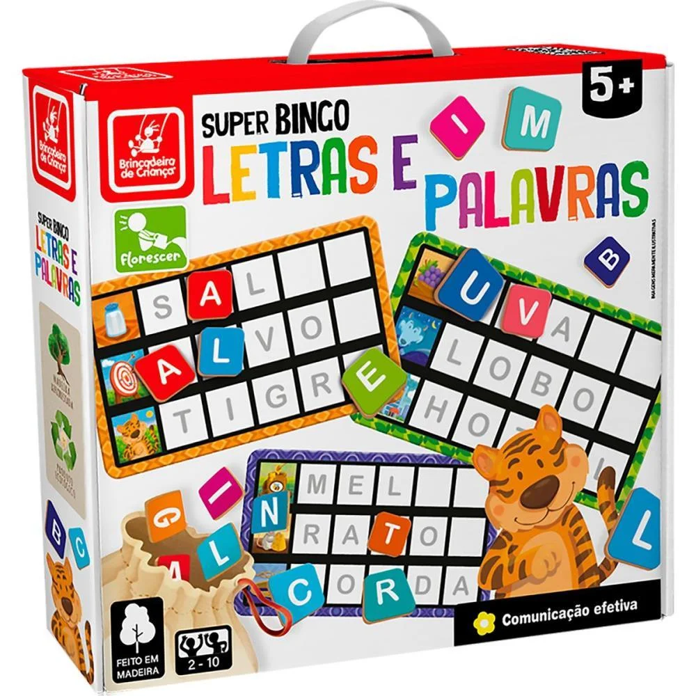 Jogo De Bingo Super Bingo Letras E Palavras Brinc. De Crianca - imagem 4