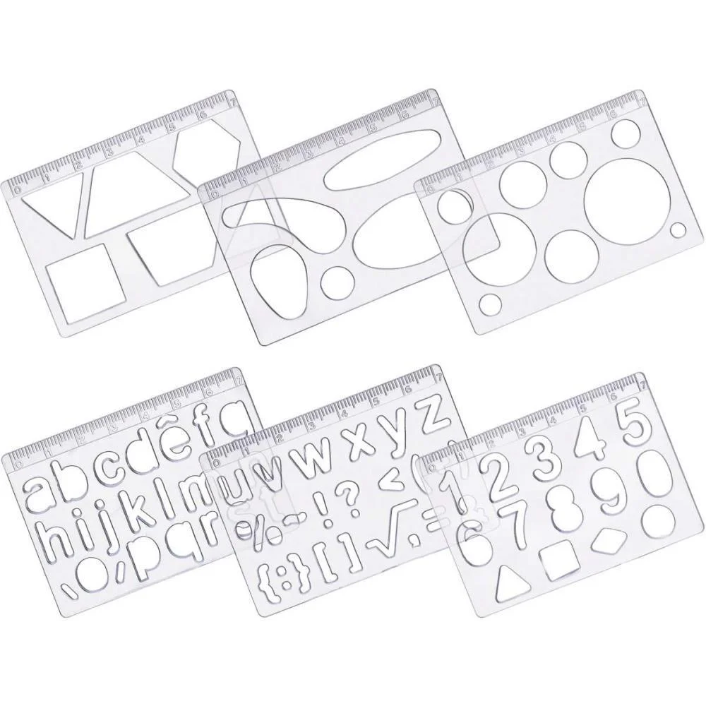 Regua Plastica Kit Desenho Cristal Maxcril (Kit) - imagem 2
