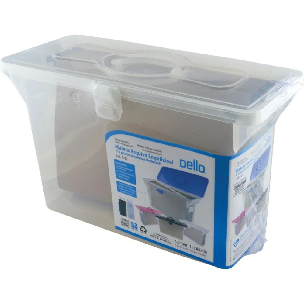 Maleta Plastica Com Alca C/06 Past.susp.kraft Cristal Dello - imagem 7
