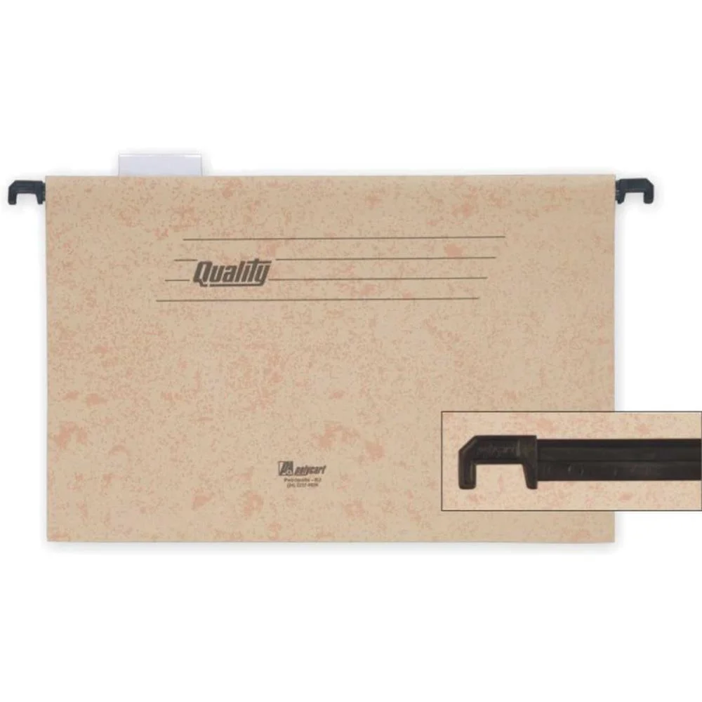 Pasta Suspensa Marmorizada Quality Haste Plastica Polycart (Cx.c/50) - imagem 2