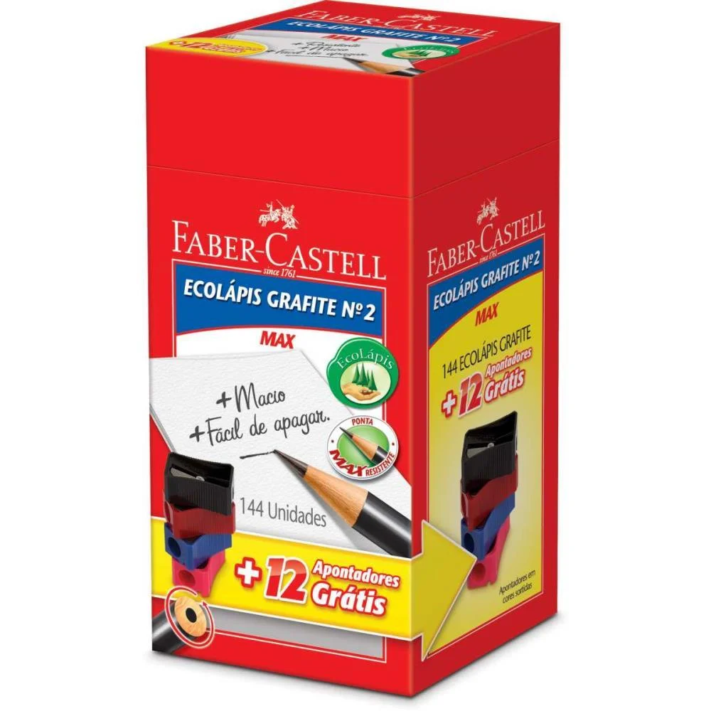 Lapis Preto Redondo Ecolapis 1205 +12 Apont.gratis Faber-Castell (Cx.c/144) - imagem 4