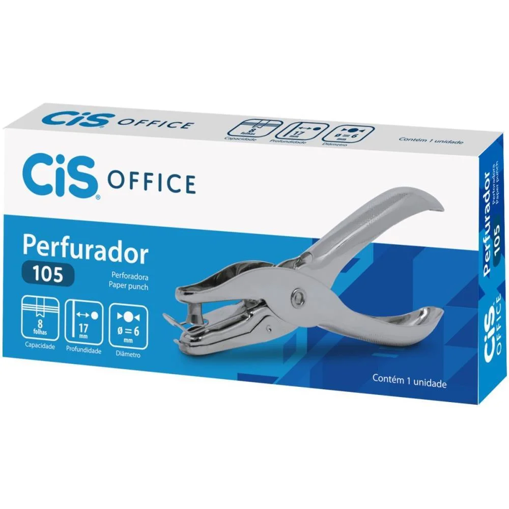 Perfurador De Papel 1 Furo Cis 105 P/ 08Fls. Sertic - imagem 4