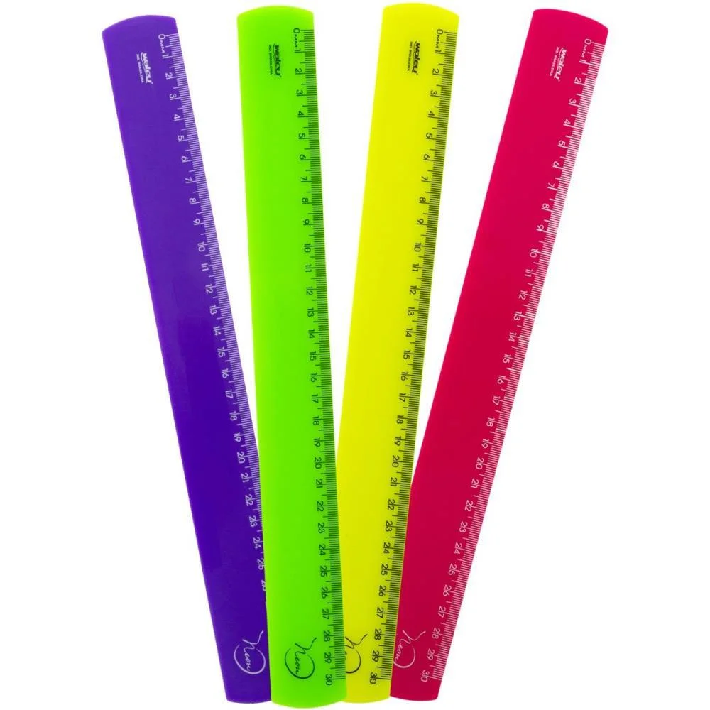 Regua De Poliestireno Neon 30Cm.cores (S) Maxcril (Pct.c/10) - imagem 2