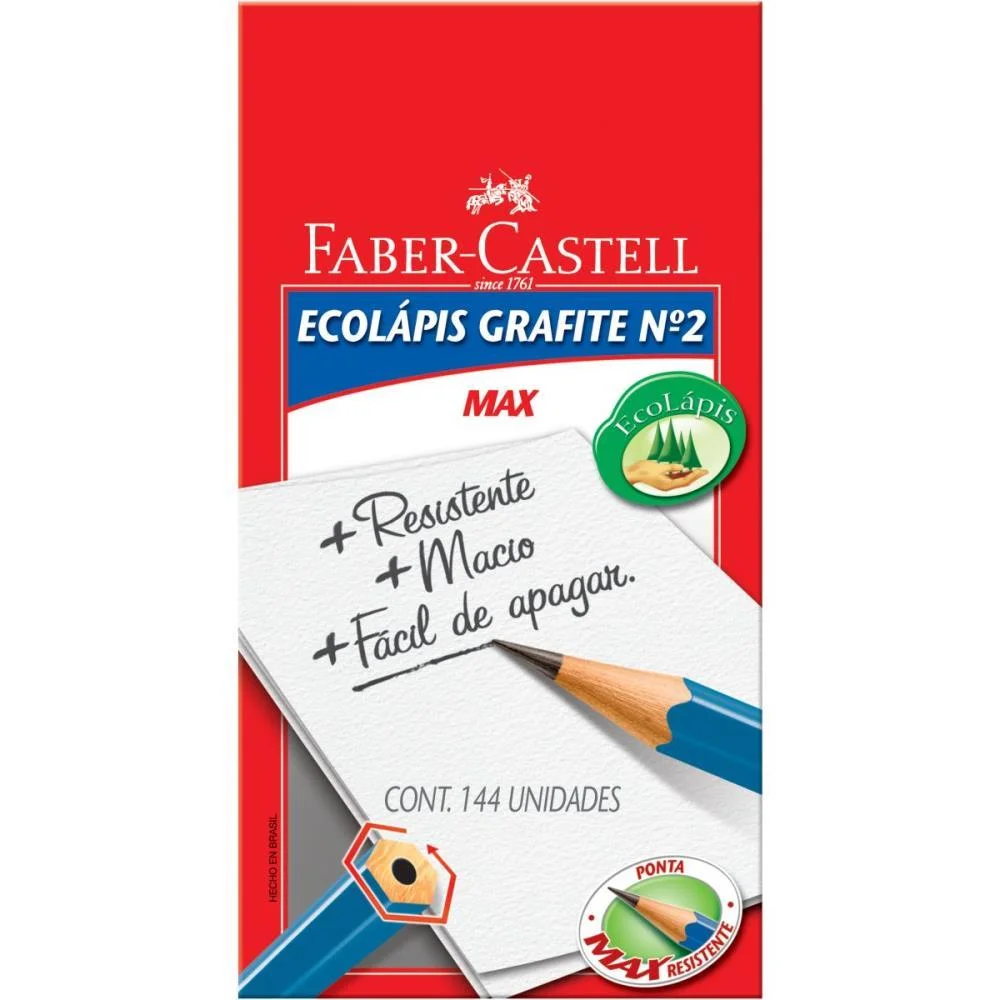 Lapis Preto Sextavado Ecolapis Presto S/Borracha Faber-Castell (Cx.c/144) - imagem 2