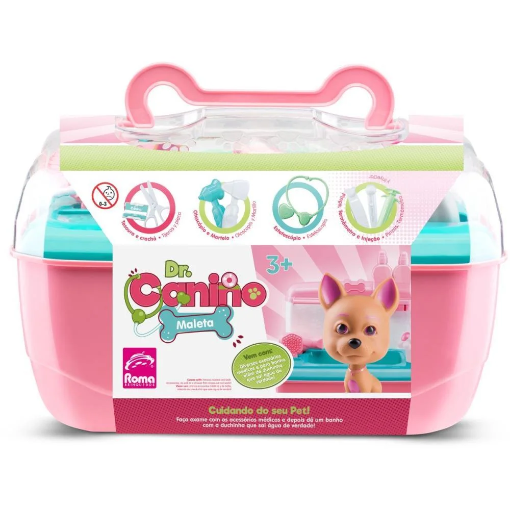 Brincando De Profissoes Doutor Canino Maleta Rosa Roma - imagem 10
