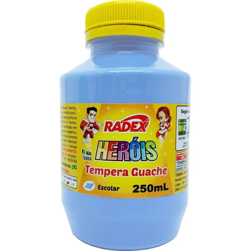Tinta Guache 250Ml Azul Claro Radex (Pct.c/03) - imagem 3