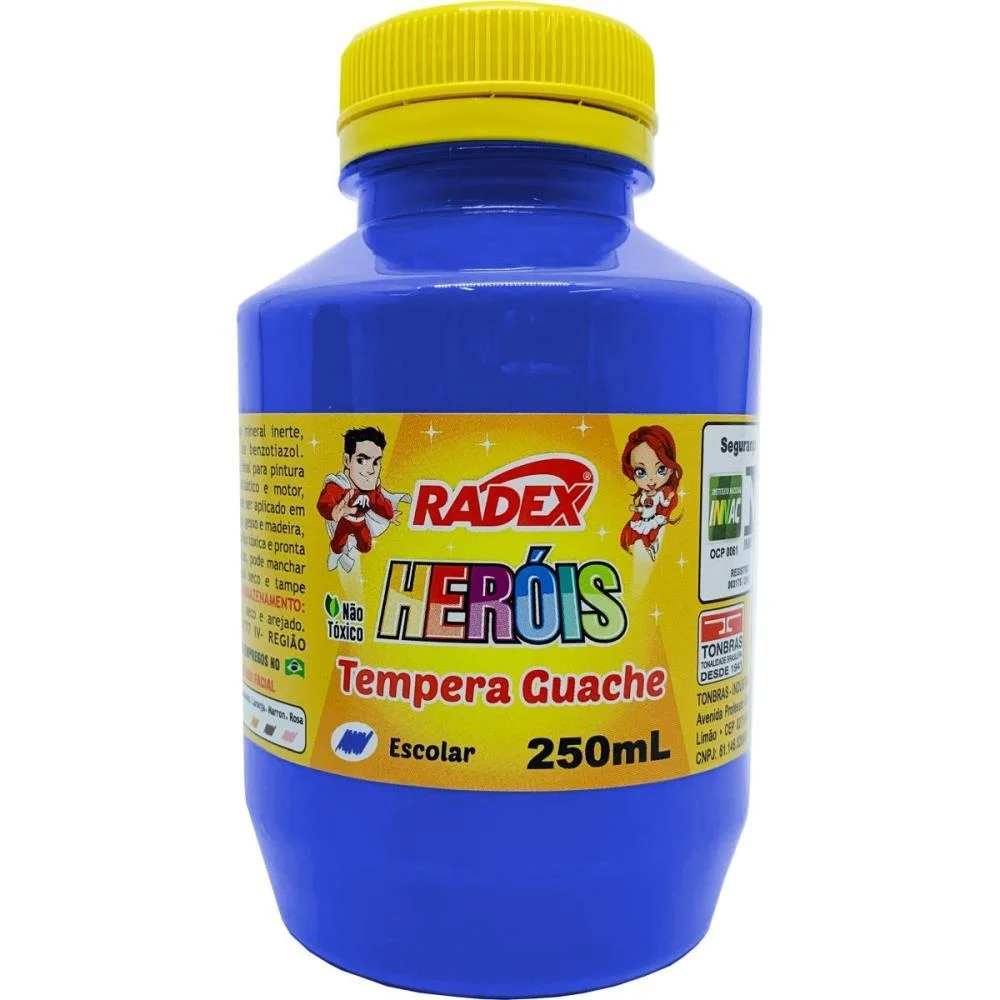 Tinta Guache 250Ml Azul Escuro Radex (Pct.c/03) - imagem 2