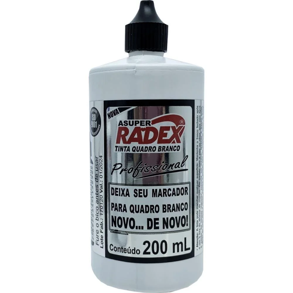 Tinta Marcador Quadro Branco Reabastecedor 200Ml Preto Radex - imagem 3