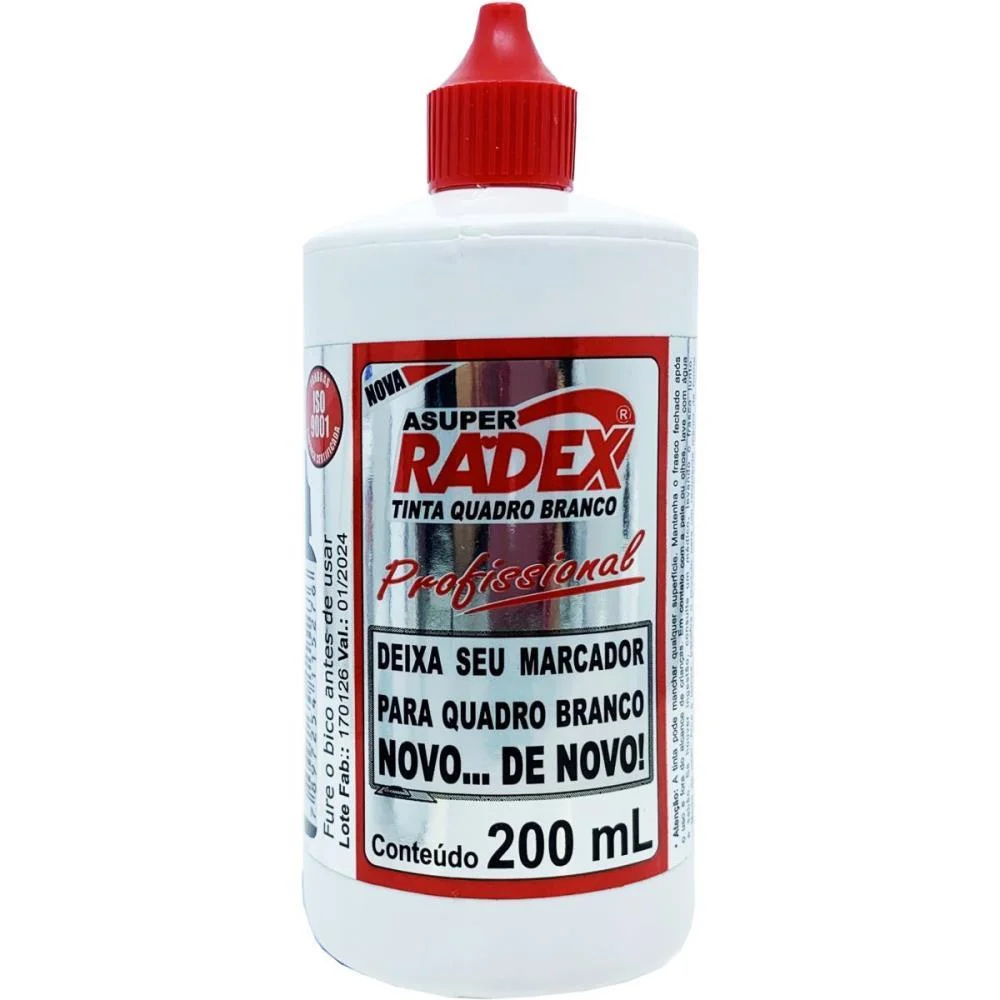 Tinta Marcador Quadro Branco Reabastecedor 200Ml Vermelho Radex - imagem 2