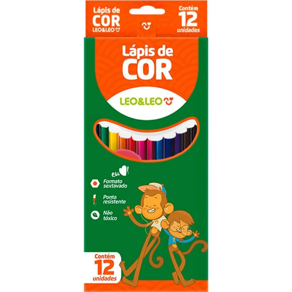 Lapis De Cor Sextavado Leo E Leo 12 Cores Leonora (Pct.c/06) - imagem 2