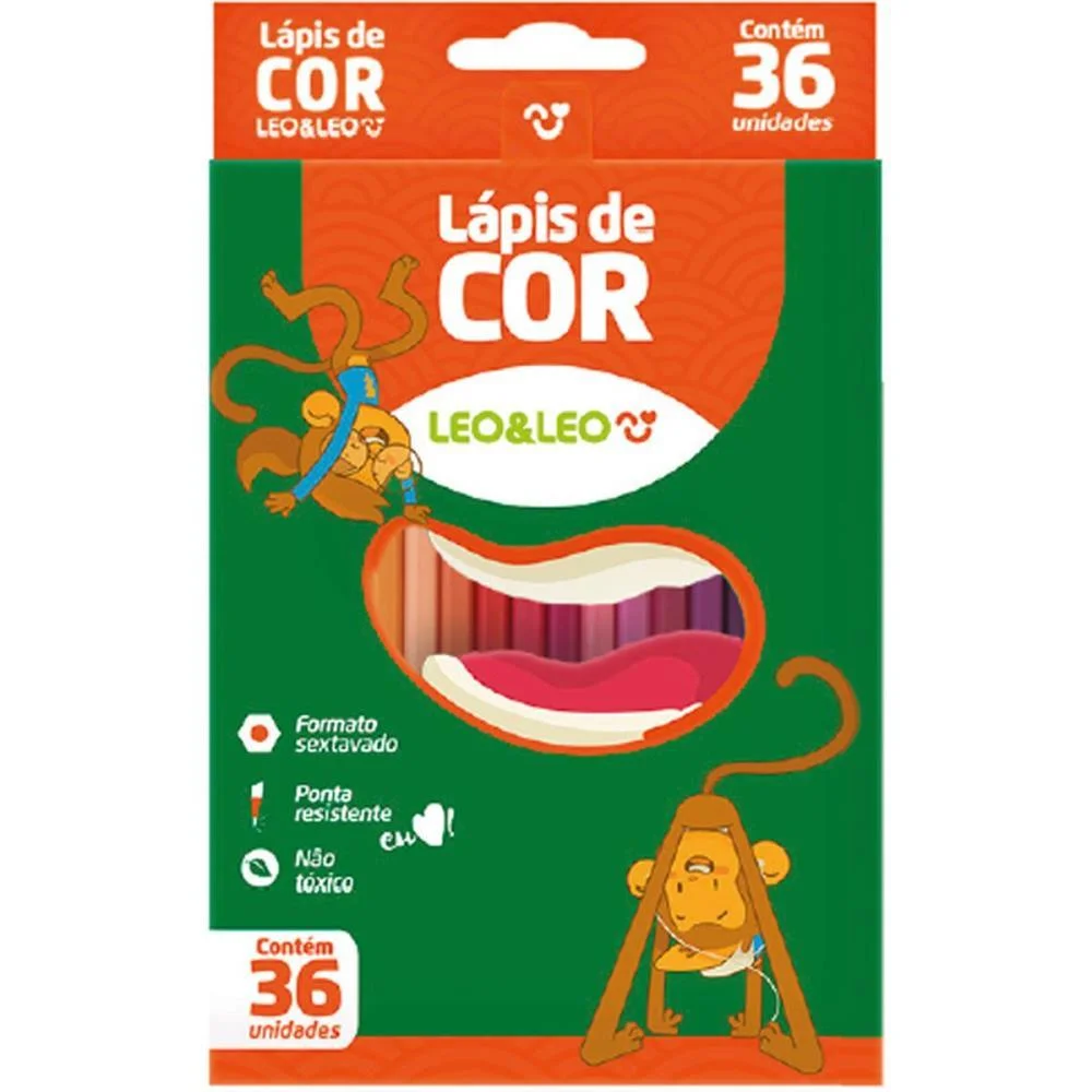 Lapis De Cor Sextavado Leo E Leo 36 Cores Leonora (Pct.c/03) - imagem 2