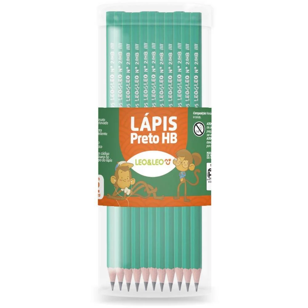 Lapis Preto Sextavado Leo E Leo Verde Hb Leonora (Pote-72) - imagem 3