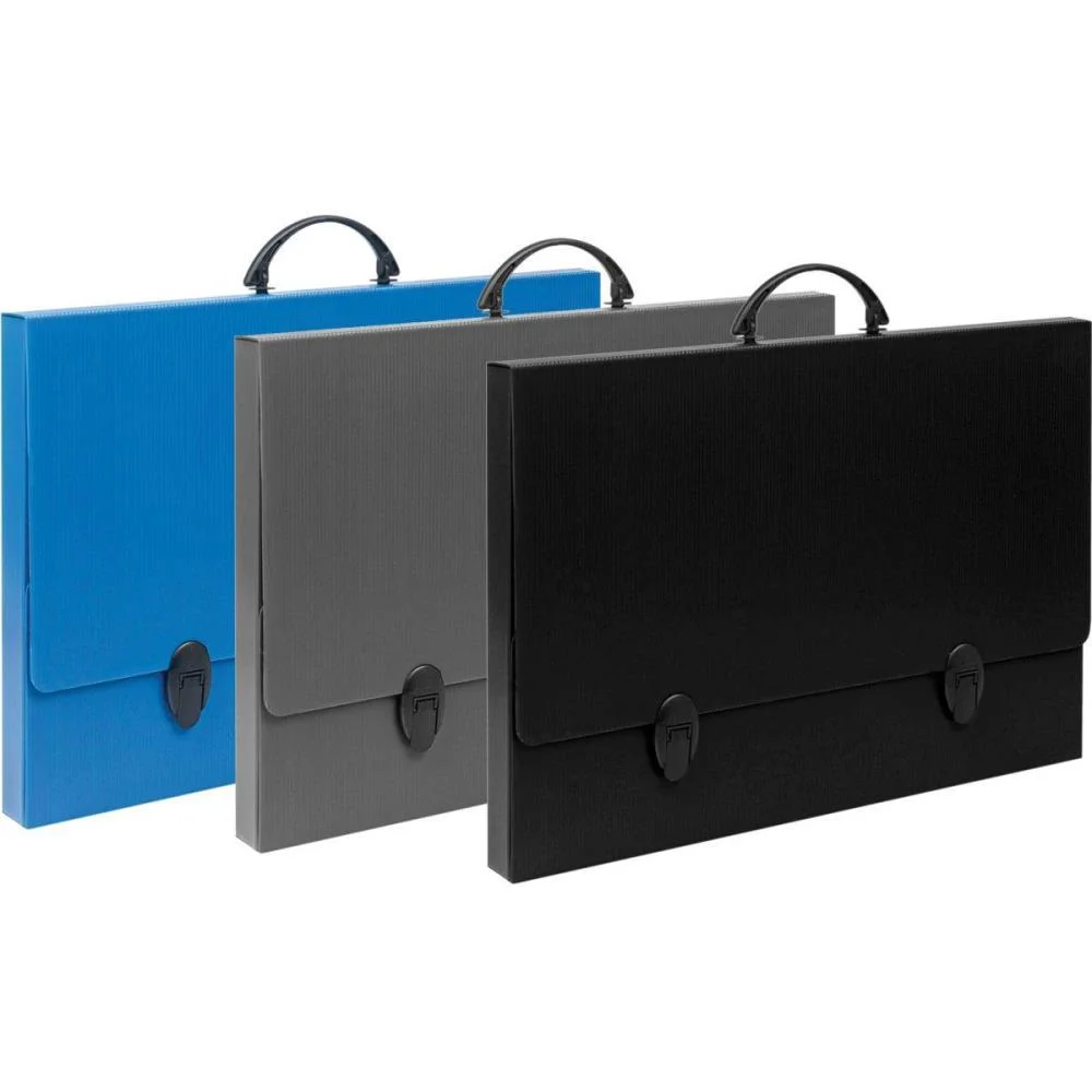 Maleta Novaonda Com Alca A-2 Azul C/Fecho 3,5Cm Polibras - imagem 5