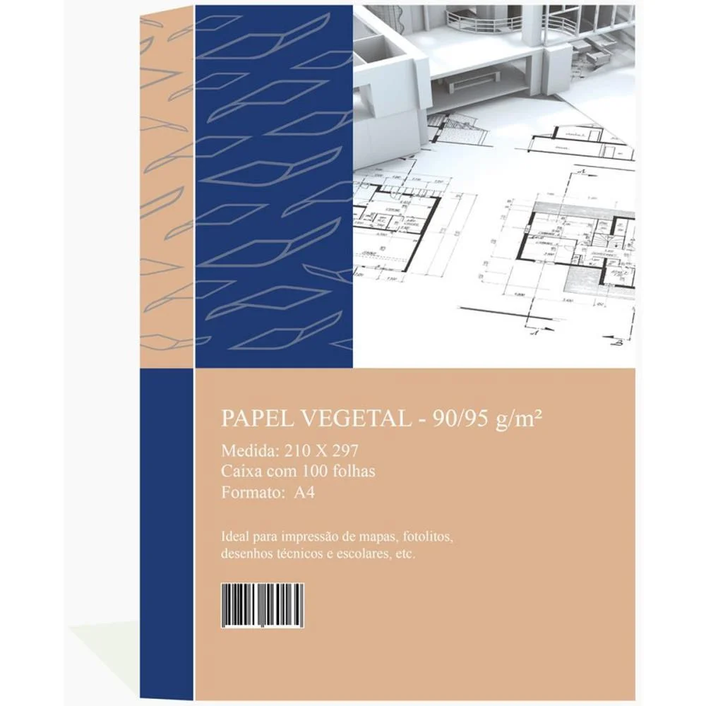 Papel Vegetal A4 90/95G. 210X297Mm Mares (Cx.c/100) - imagem 3