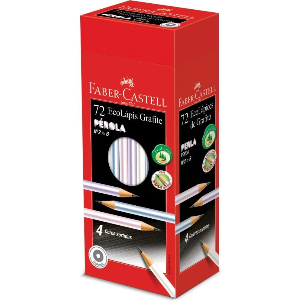 Lapis Preto Redondo Ecolapis Grafite Perola Faber-Castell (Cx.c/72) - imagem 3