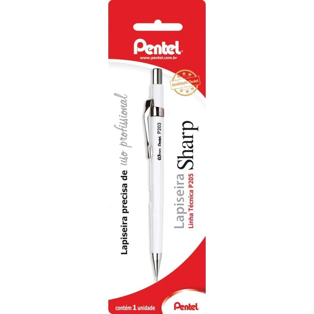 Lapiseira 0.3Mm Pentel Branca Pentel (Blister) - imagem 4
