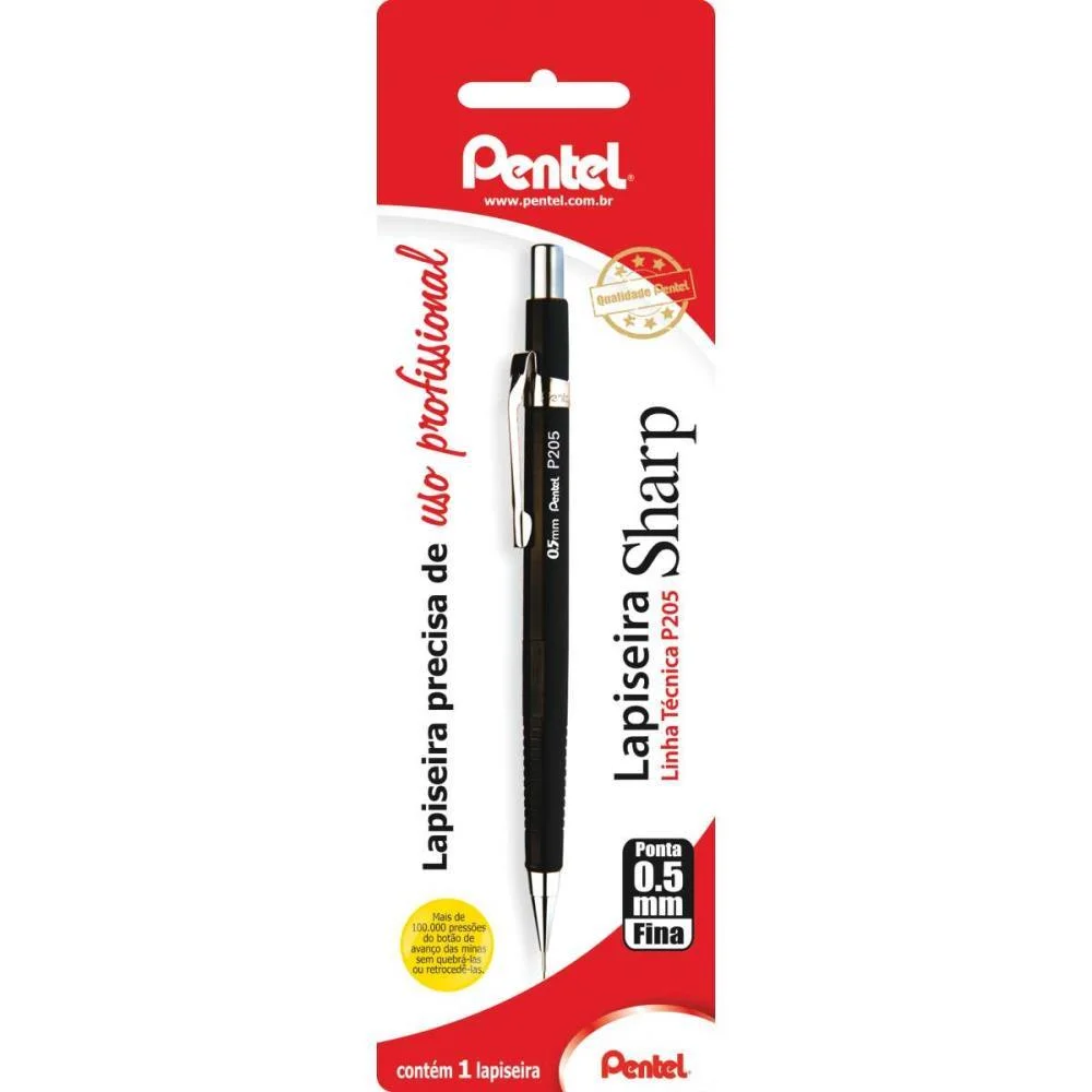 Lapiseira 0.5Mm Pentel Preto Pentel (Blister) - imagem 4