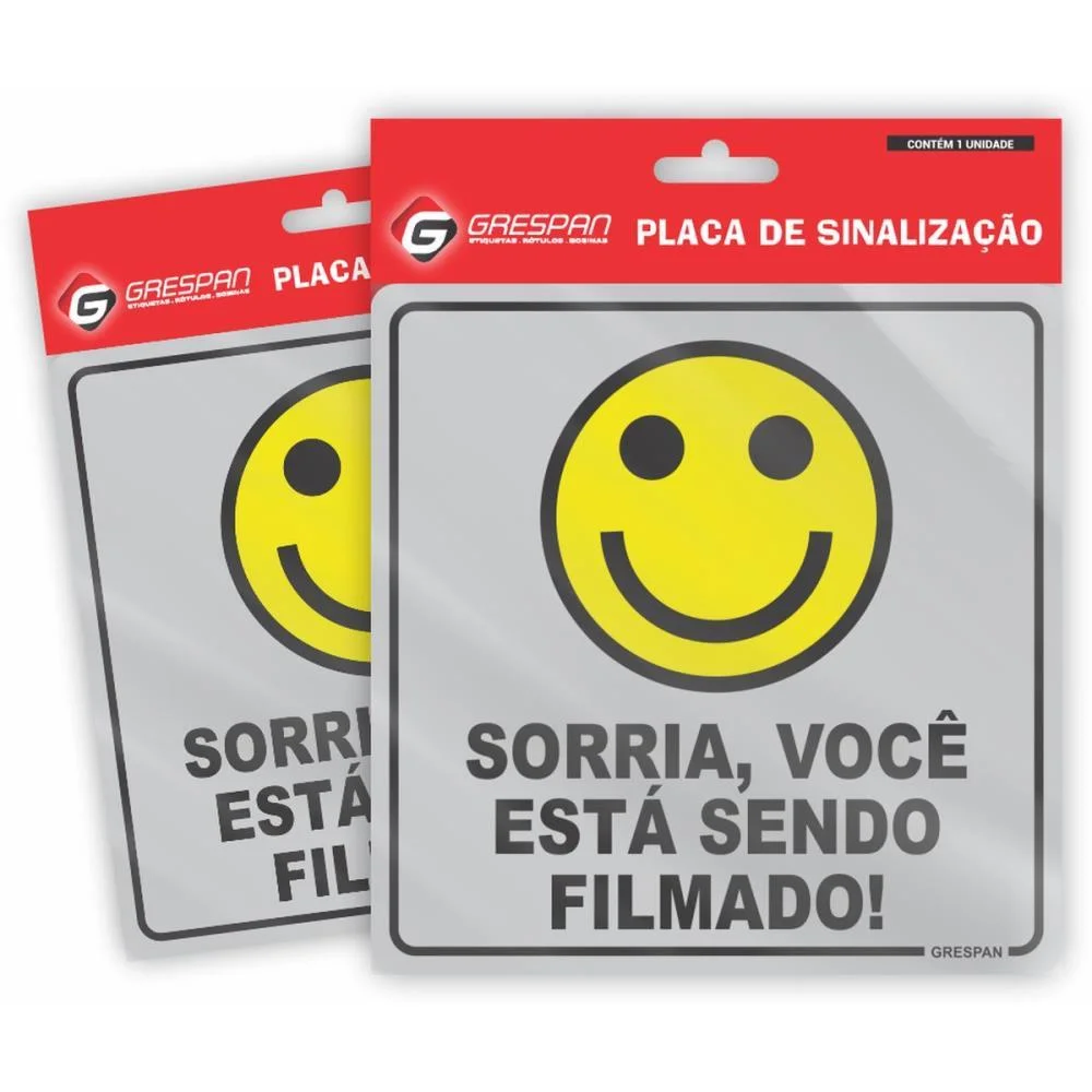 Placa De Sinalizacao Voce Esta Sendo Filmado 15X15 Grespan (Pct.c/05) - imagem 3