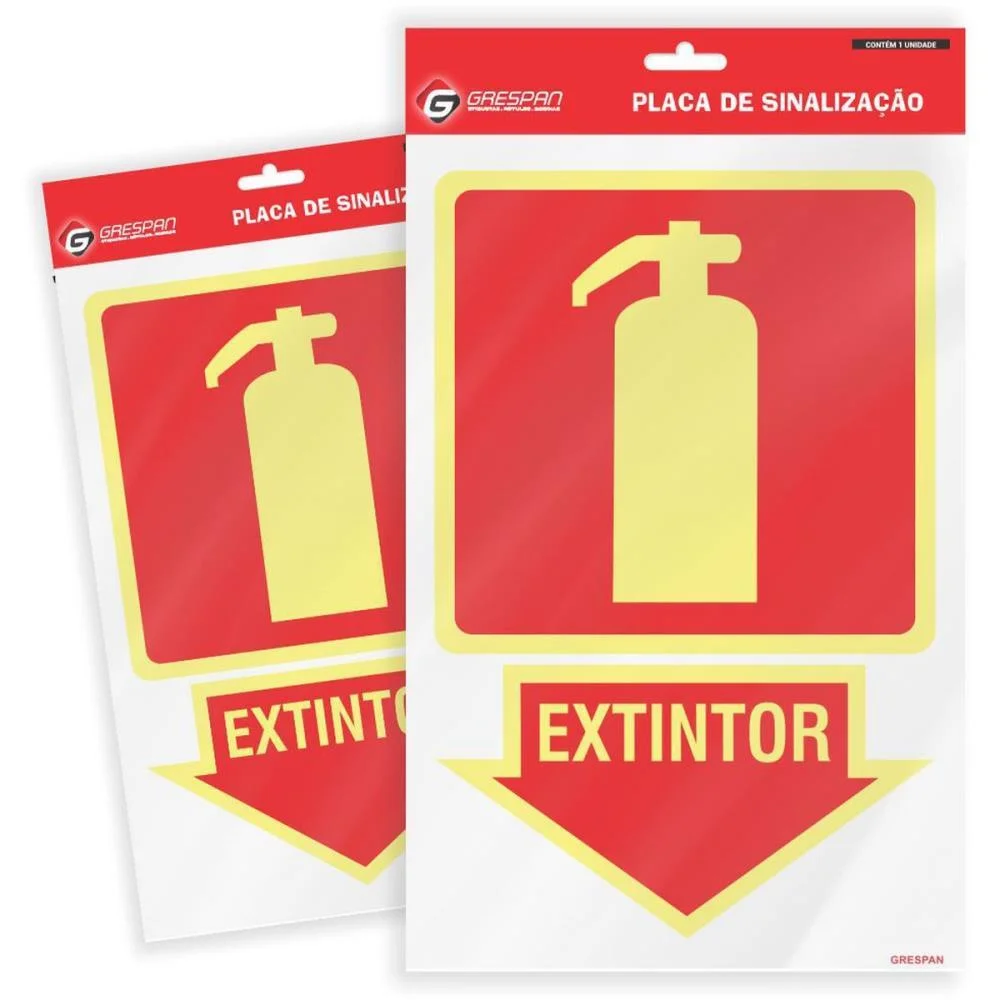 Placa De Sinalizacao Extintor 16X25Cm. Grespan (Pct.c/05) - imagem 2