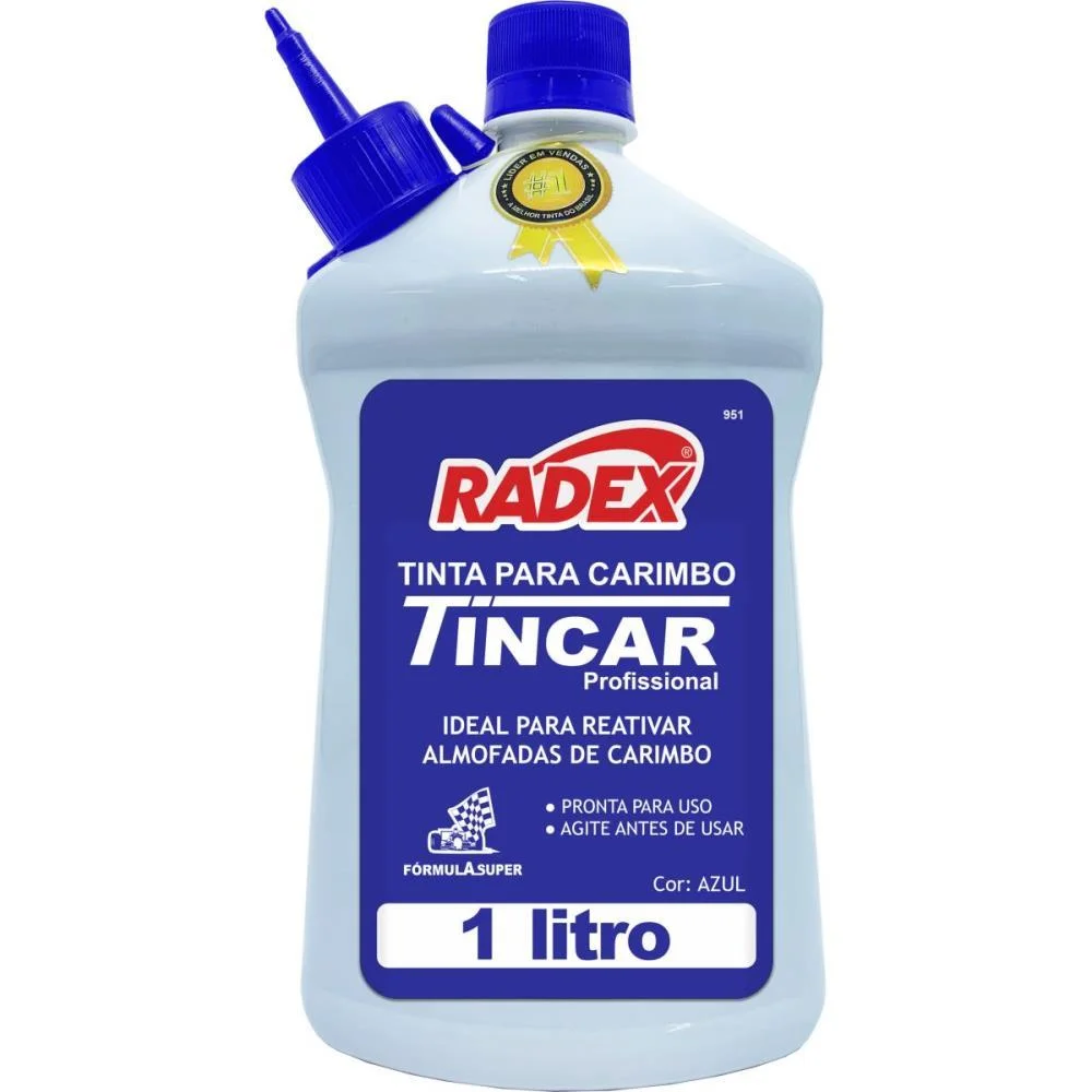 Tinta Para Carimbo 1 Litro Azul Radex - imagem 2