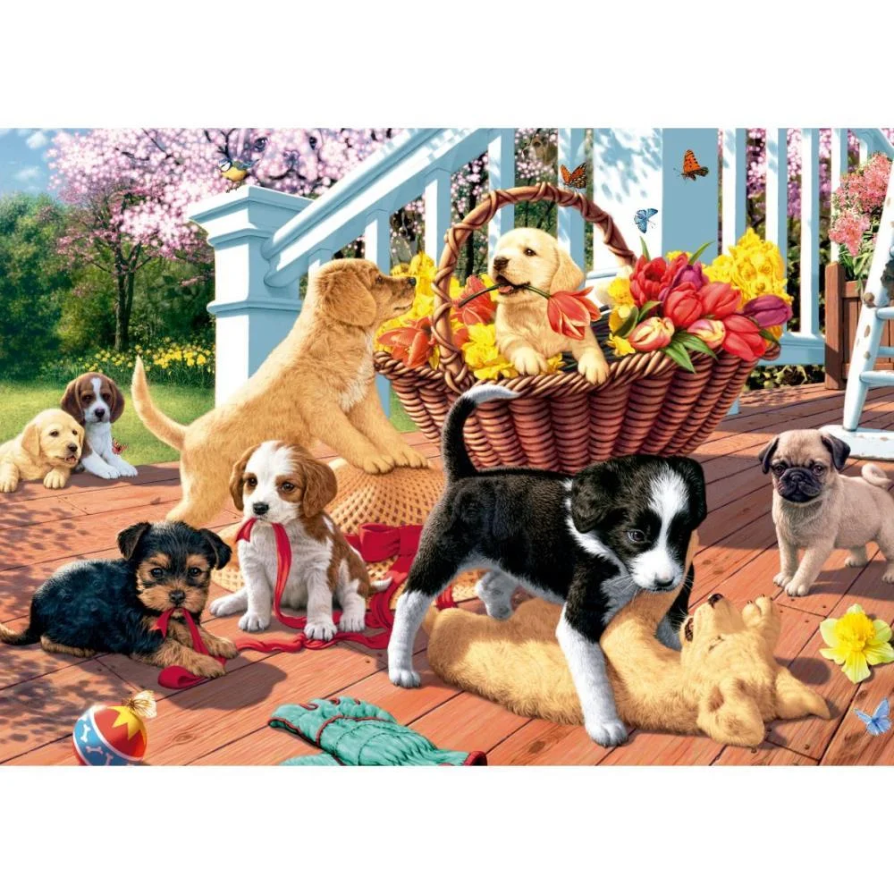 Quebra-Cabeca Cartonado Filhotes Brincando 1000Pcs Grow - imagem 4